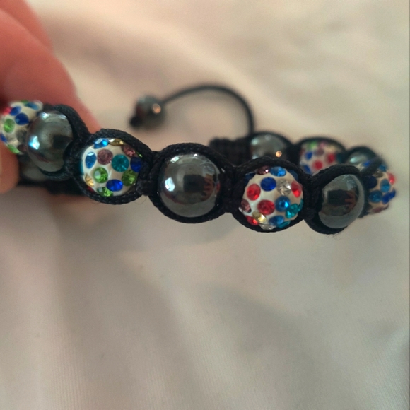 Colorful Rhinestone Adjustable Bracelet - Picture 2 of 2
